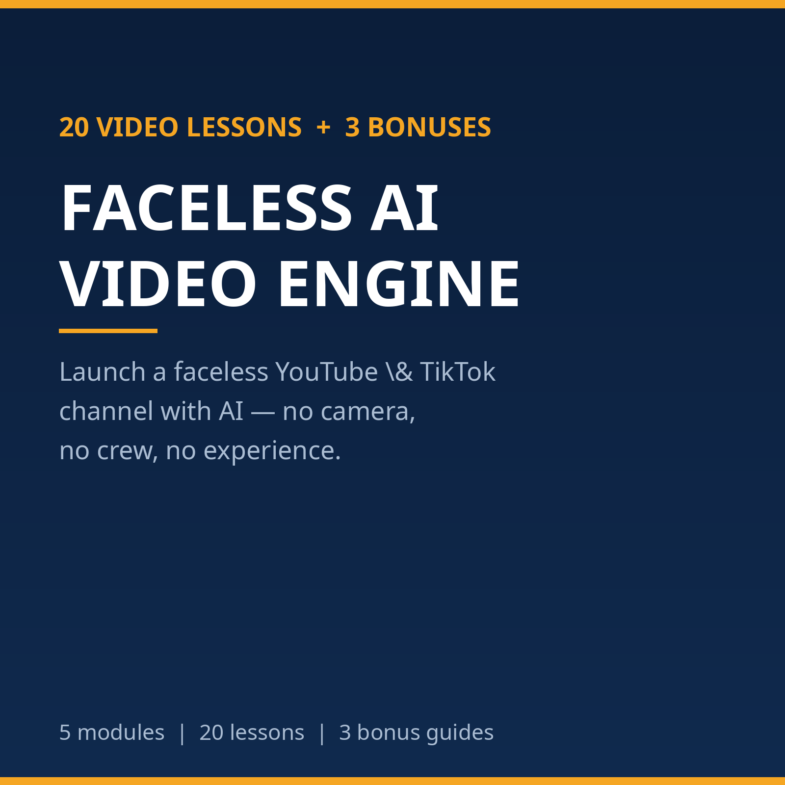 Faceless AI Video Engine course cover